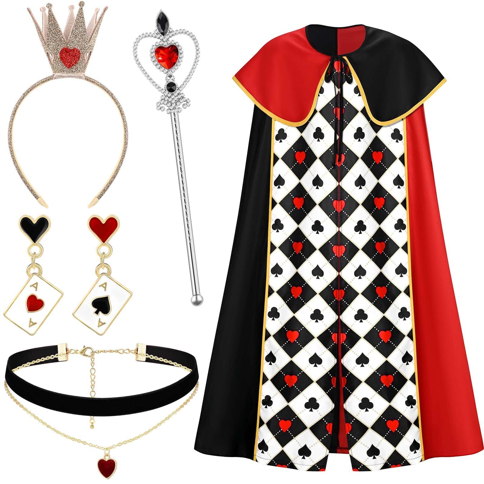 6721 5 Pcs Halloween Queen Costume Include Cape,Crown,Wand
